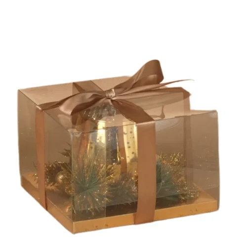 Gold Candleholder w/Pine| Hot