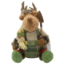 Green Plush Sitting Moose Figurine - The Christmas Loft| Online