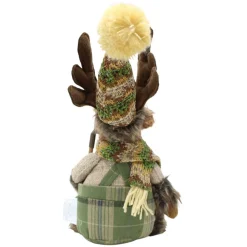 Green Plush Sitting Moose Figurine - The Christmas Loft| Online