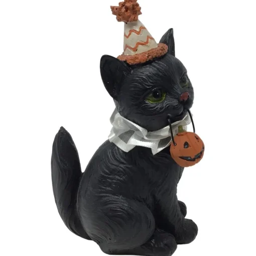Halloween Party Cat With Pumpkin | The Christmas Loft| Discount