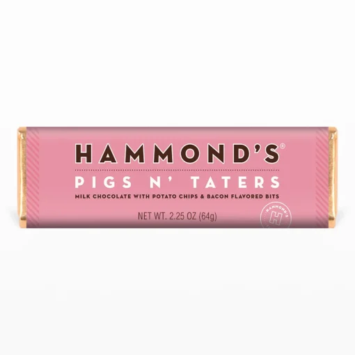 Hammond's Candies Pigs 'N Taters Milk Chocolate Candy Bar|