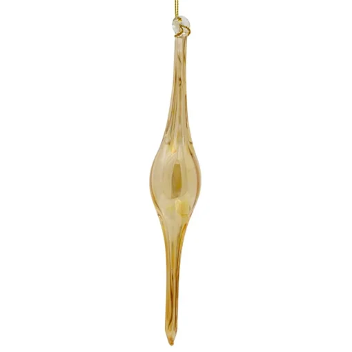 Hand Blown Glass Yellow Icicle Ornament|Egyptian Museum Discount