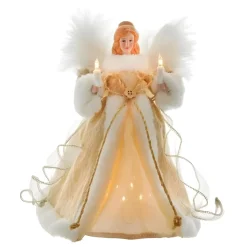 10in Lit Rustic Natural Angel Treetop|Kurt Adler Outlet
