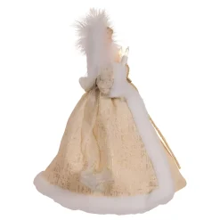 10in Lit Rustic Natural Angel Treetop|Kurt Adler Outlet