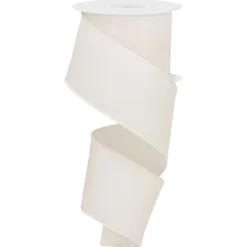 Ivory Fabric Ribbon 10 Yards 2.5 Inches Wide| Clearance