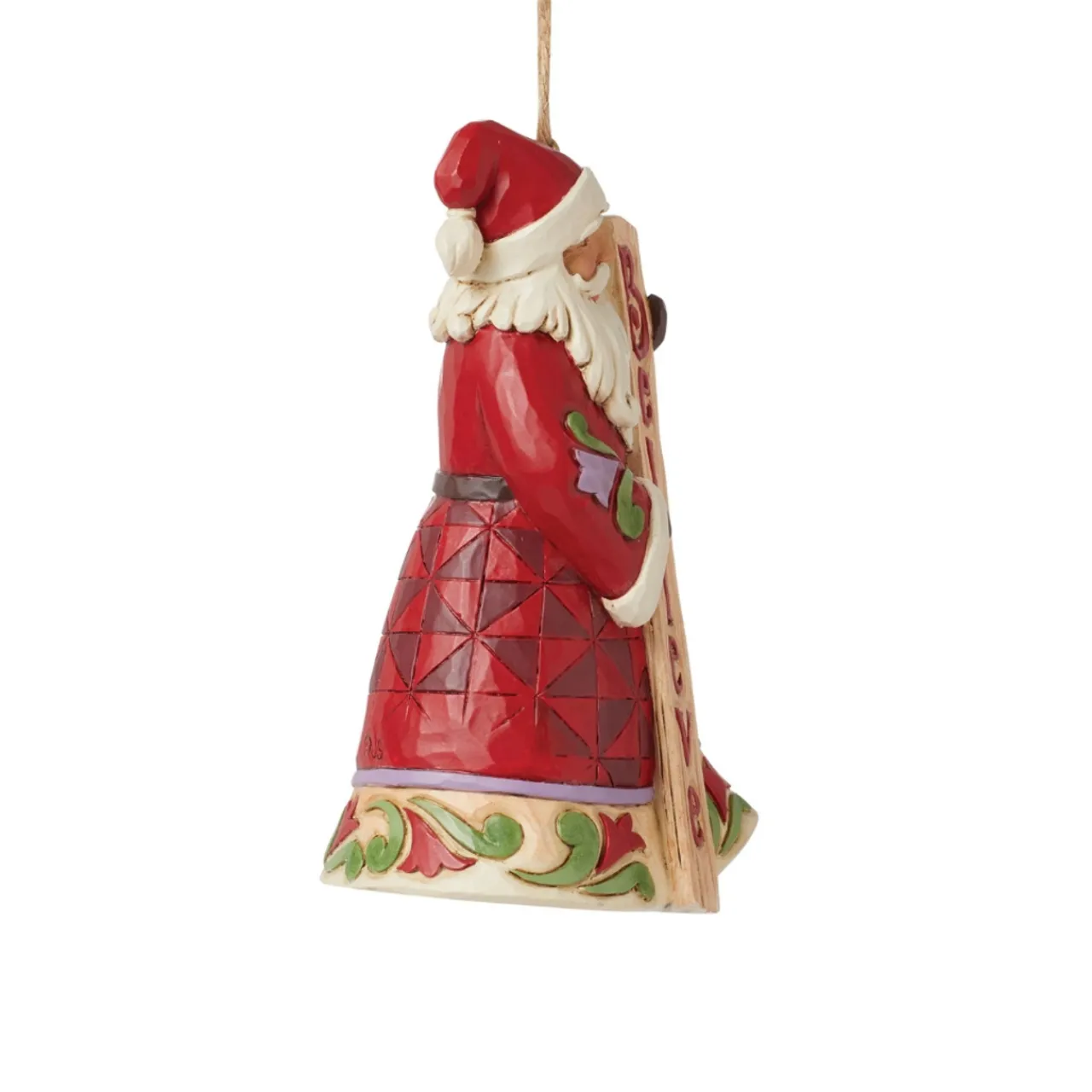 - Heartwood Creek - Santa With Believe Porch Sign Ornament|Jim Shore