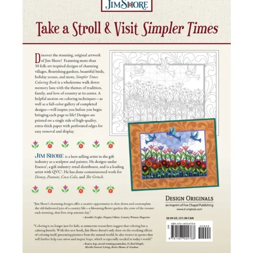 Simpler Times Coloring Book|Jim Shore Hot
