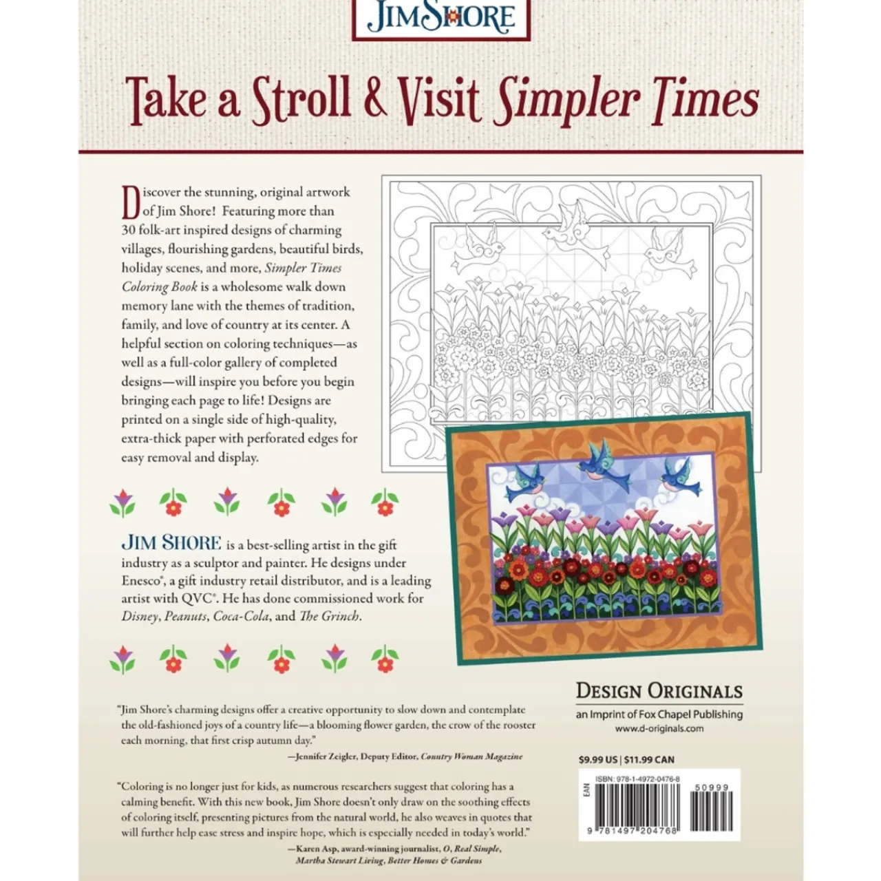 Simpler Times Coloring Book|Jim Shore Hot