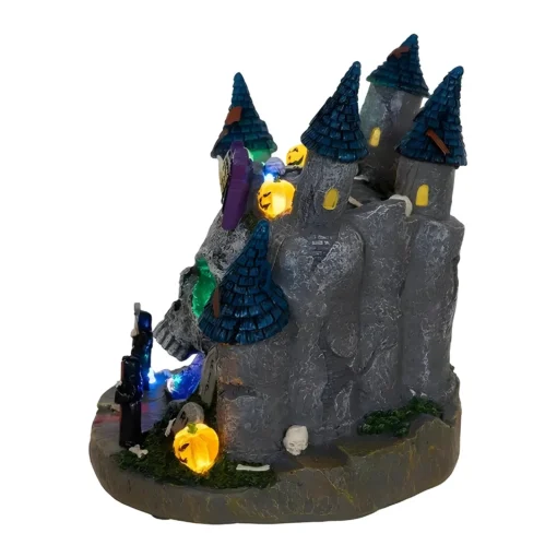 LED Lighted Skull Castle Table Piece|Kurt Adler Clearance