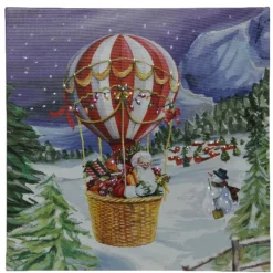 LED Santa In Hot Air Balloon Canvas - The Christmas Loft|Lumineo Best