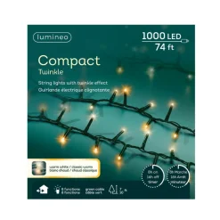 LED String Lights - 1000 Mixed Warm White & Classic Warm Bulbs on Green Wire, 74 ft|Lumineo Outlet