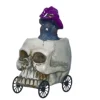 Light Up Halloween Wheelie Skull Figurine|