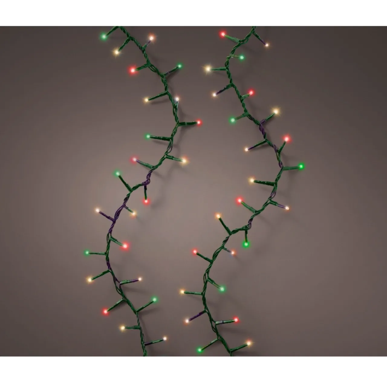 1,000 LED Classic Multi Color Compact Twinkle Lights, Green Wire|Lumineo