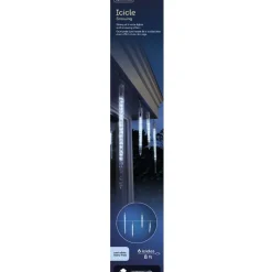 6 LED Cool White Snowing Icicle Lights Transparent Wire - The Christmas Loft|Lumineo Clearance