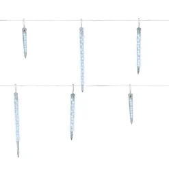 6 LED Cool White Snowing Icicle Lights Transparent Wire - The Christmas Loft|Lumineo Clearance