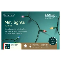 120 LED Multicolor Mini Lights Green Wire|Lumineo Outlet