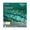 1000 LED Multi-Colored Christmas Compact Lights Set, Green Wire 74 Feet|Lumineo
