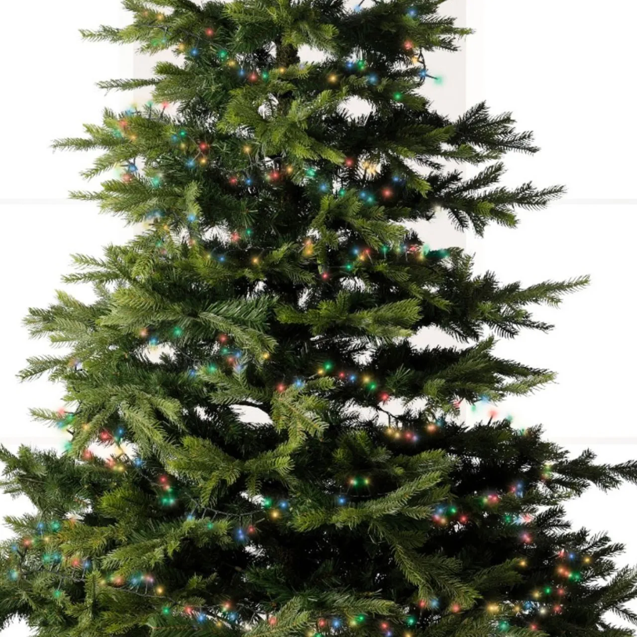 1000 LED Multi-Colored Christmas Compact Lights Set, Green Wire 74 Feet|Lumineo