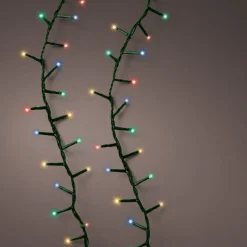 1000 LED Multi-Colored Christmas Compact Lights Set, Green Wire 74 Feet|Lumineo