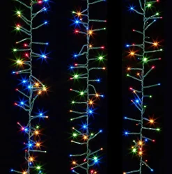 1512 LED Multi-Colored Cluster Lights Green Wire | The Christmas Loft|Lumineo