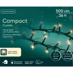 500 LED Warm White Compact Lights Green Wire | The Christmas Loft|Lumineo New