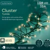 1128 LED Warm White Cluster Lights Green Wire  | The Christmas Loft|Lumineo Clearance