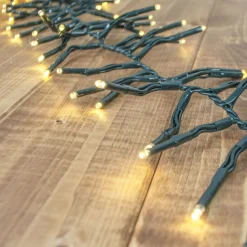 1128 LED Warm White Cluster Lights Green Wire  | The Christmas Loft|Lumineo Clearance