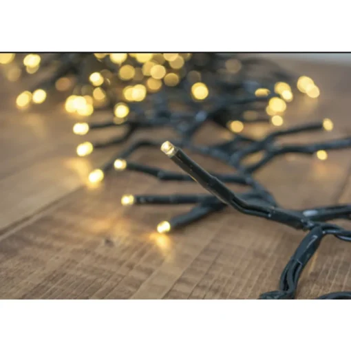 1128 LED Warm White Cluster Lights Green Wire  | The Christmas Loft|Lumineo Clearance