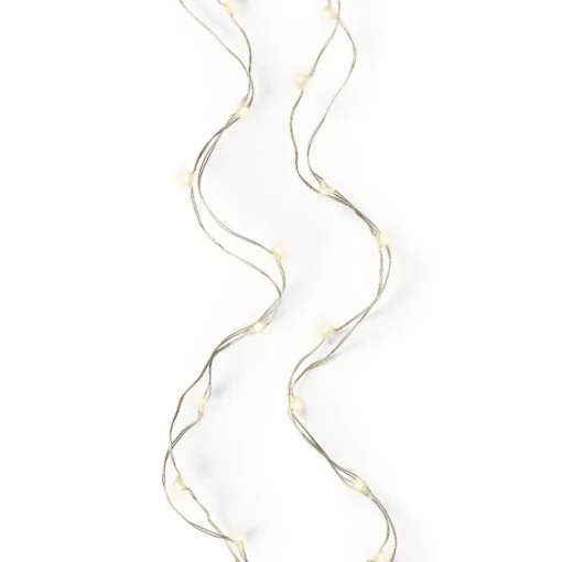 40 LED Warm White Lights Silver Micro Wire - The Christmas Loft|Lumineo Outlet
