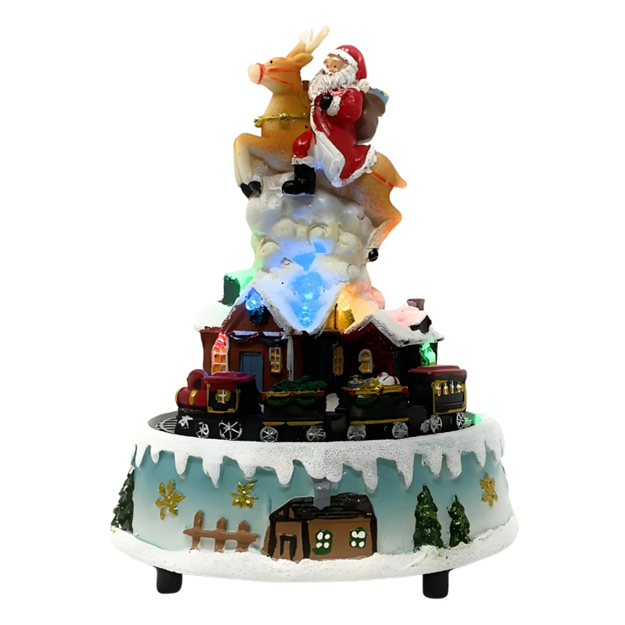 Enchanted Flying Santa LED Music Box|Lumineo Clearance