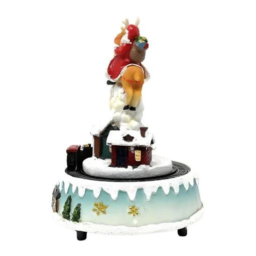 Enchanted Flying Santa LED Music Box|Lumineo Clearance