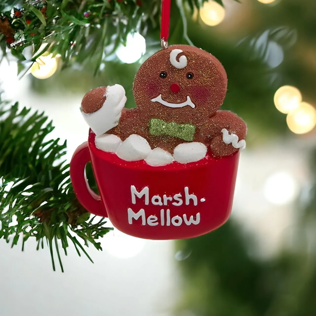Marsh-Mellow Gingerbread Cup Ornament|Kurt Adler Outlet