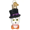 Mini Top Hat Skull Ornament|Old World Glass Online