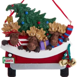 Moose Family of Three in Car Personalized Ornament - 3 Names Hand Personalized|Kurt Adler Best