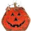 Orange Pumpkin Carved Wood Halloween Decor| Online