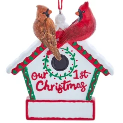 Our First Christmas Cardinal Love Birds Personalized Ornament|Kurt Adler Sale