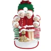 Personalized Family of Six Christmas Ornament with Dog|