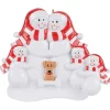Personalized Snow Family of 5 With Tan Dog Ornament | The Christmas Loft| Sale