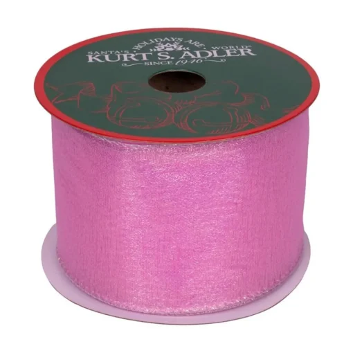 Pink Iridescent Sheer Wired Ribbon|Kurt Adler Sale