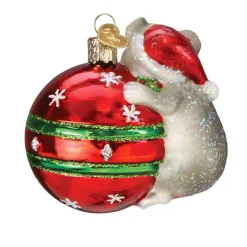 Playful Mouse Festive Ornament|Old World Glass Clearance