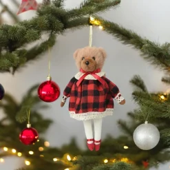 Plush Girl Bear Ornament| Clearance