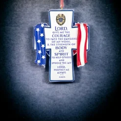 Police Protect Serve Courage Cross Ornament| Discount