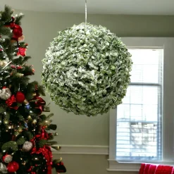 10" Iced Boxwood Kissing Ball Decor| Online