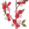 33" Red Velvet Sheer Dogwood Spray - The Christmas Loft| Best