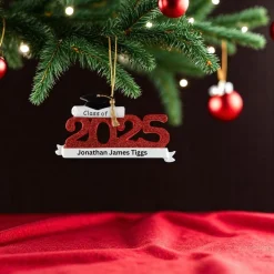 Red Class of 2025 Graduation Personalized Ornament| Outlet