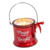 Red Mercury Glass Jar Candle with Handle - Merry and Bright| Clearance