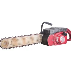 Red Rusted Animated Chainsaw | The Christmas Loft| Hot
