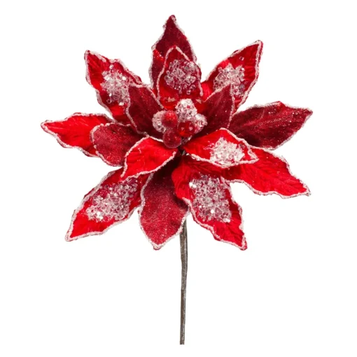 Red Velvet Poinsettia Stem|