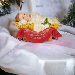 Roman - 3&quot; Baby Jesus In Manger Ornament| New