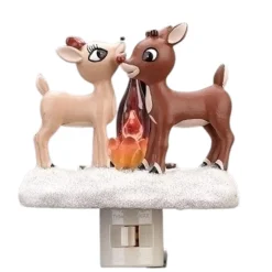 Roman - 5.25" Rudolph & Clarice Flicker Night Light| New